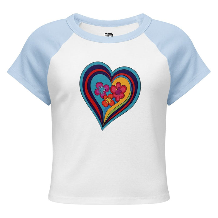 Women’s Polendo Radiant Heart Baby Tee – Neon - Polendo Design Polendo Radiant Heart Baby Tee