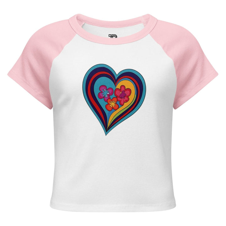 Women’s Polendo Radiant Heart Baby Tee – Neon - Polendo Design Polendo Radiant Heart Baby Tee