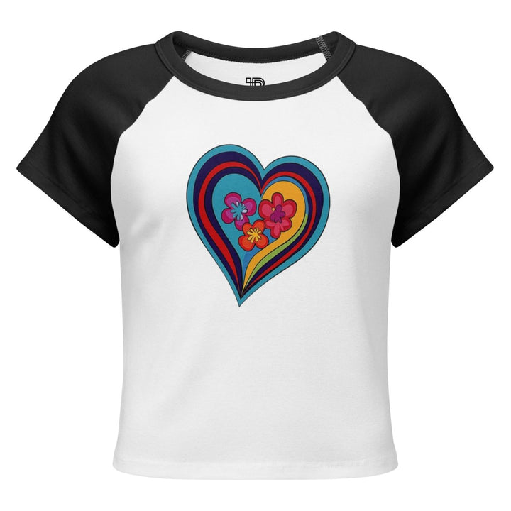 Women’s Polendo Radiant Heart Baby Tee – Neon - Polendo Design Polendo Radiant Heart Baby Tee