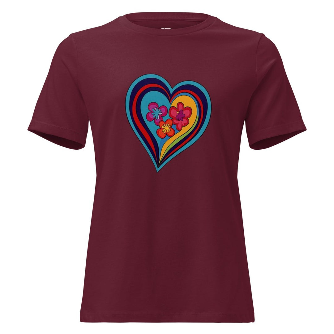 Women’s Polendo Radiant Heart Tee – Neon Art Shirt - Polendo Design Polendo Radiant Heart Tee