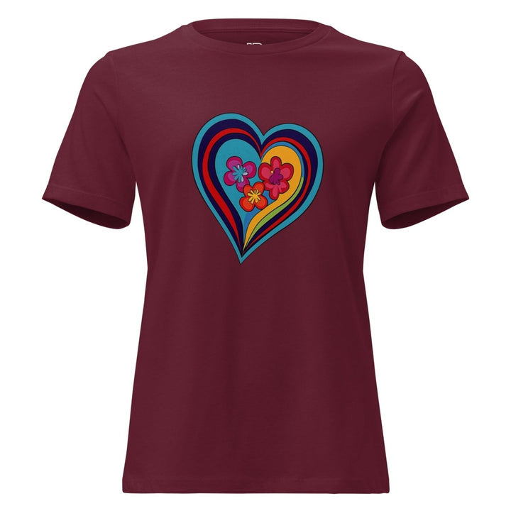 Women’s Polendo Radiant Heart Tee – Neon Art Shirt - Polendo Design Polendo Radiant Heart Tee