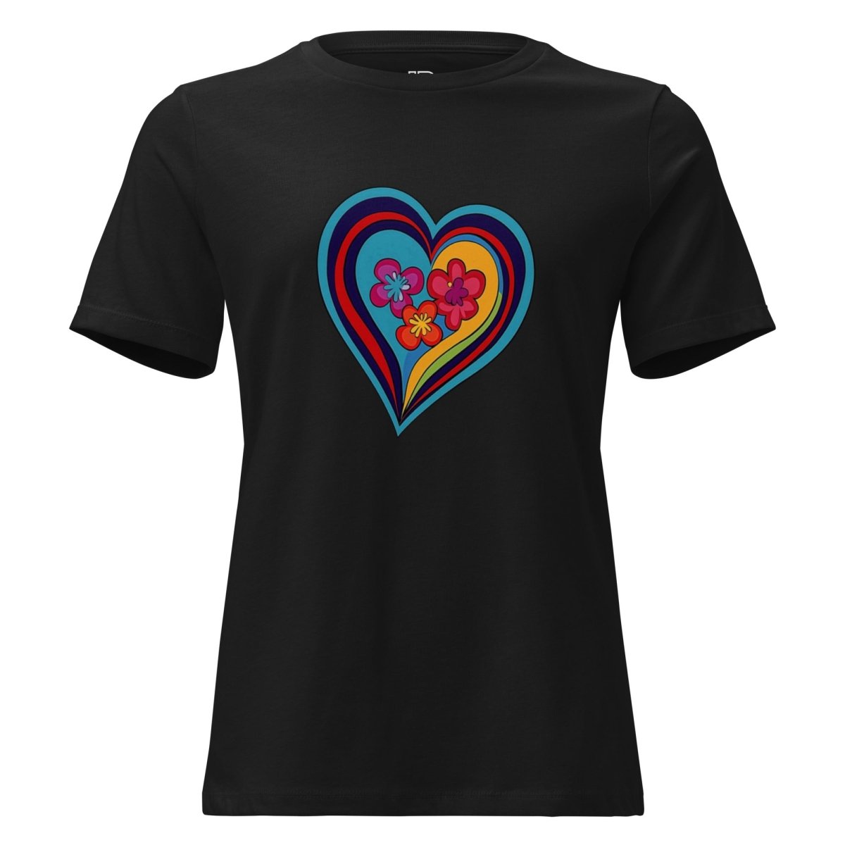 Women’s Polendo Radiant Heart Tee – Neon Art Shirt - Polendo Design Polendo Radiant Heart Tee