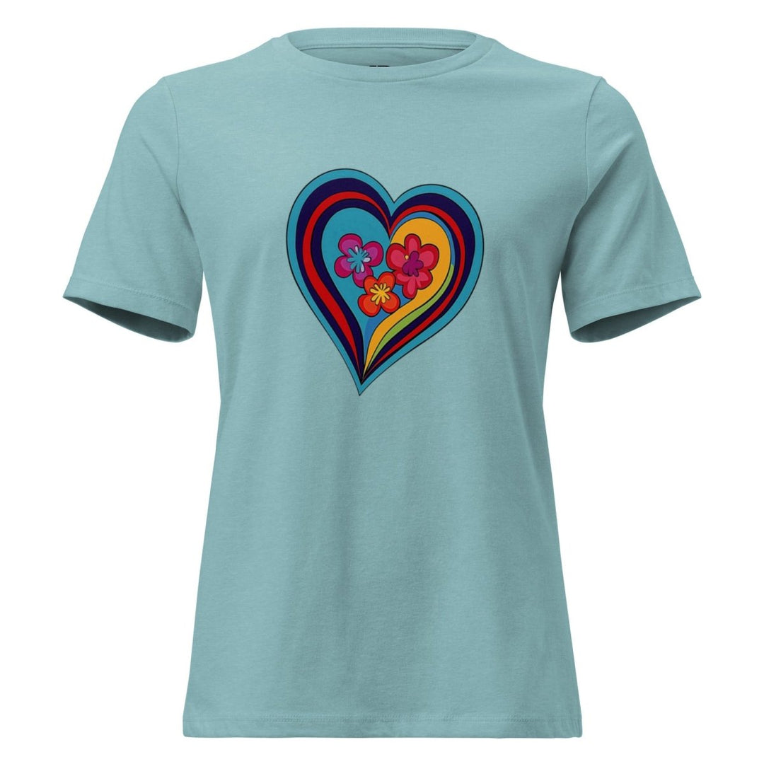 Women’s Polendo Radiant Heart Tee – Neon Art Shirt - Polendo Design Polendo Radiant Heart Tee