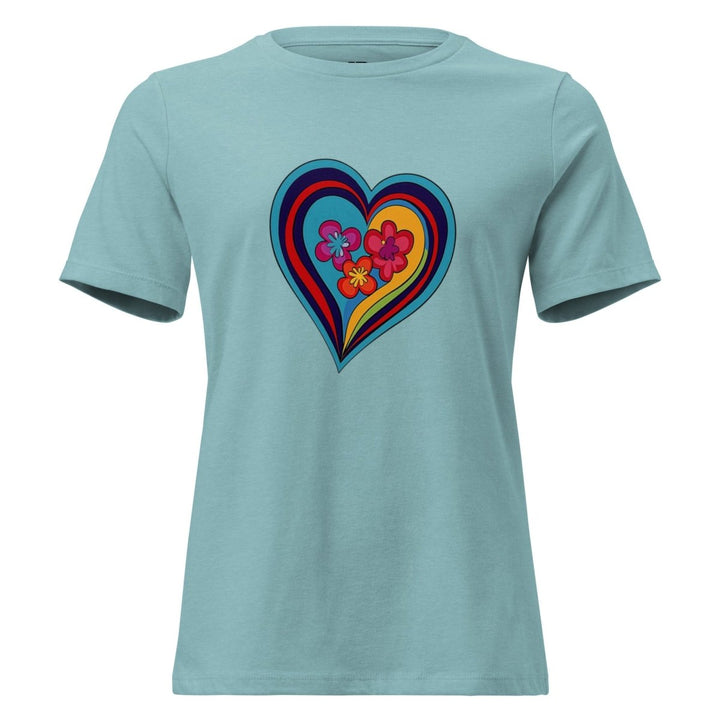 Women’s Polendo Radiant Heart Tee – Neon Art Shirt - Polendo Design Polendo Radiant Heart Tee