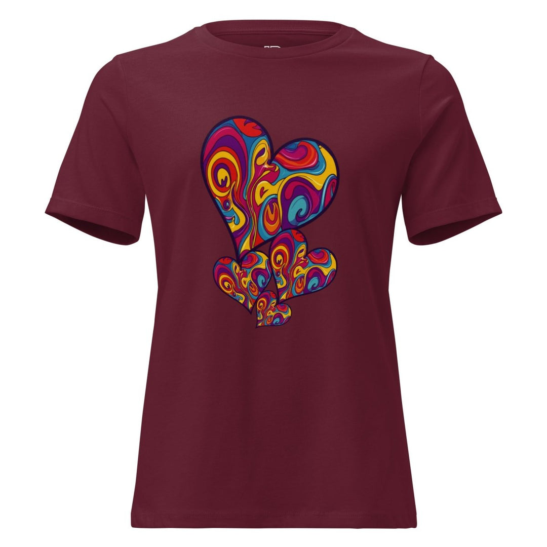 Women’s Polendo Radiant Heart Tee – Psychedelic Cascade - Polendo Design Polendo Radiant Heart Tee
