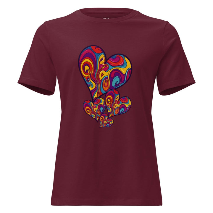 Women’s Polendo Radiant Heart Tee – Psychedelic Cascade - Polendo Design Polendo Radiant Heart Tee