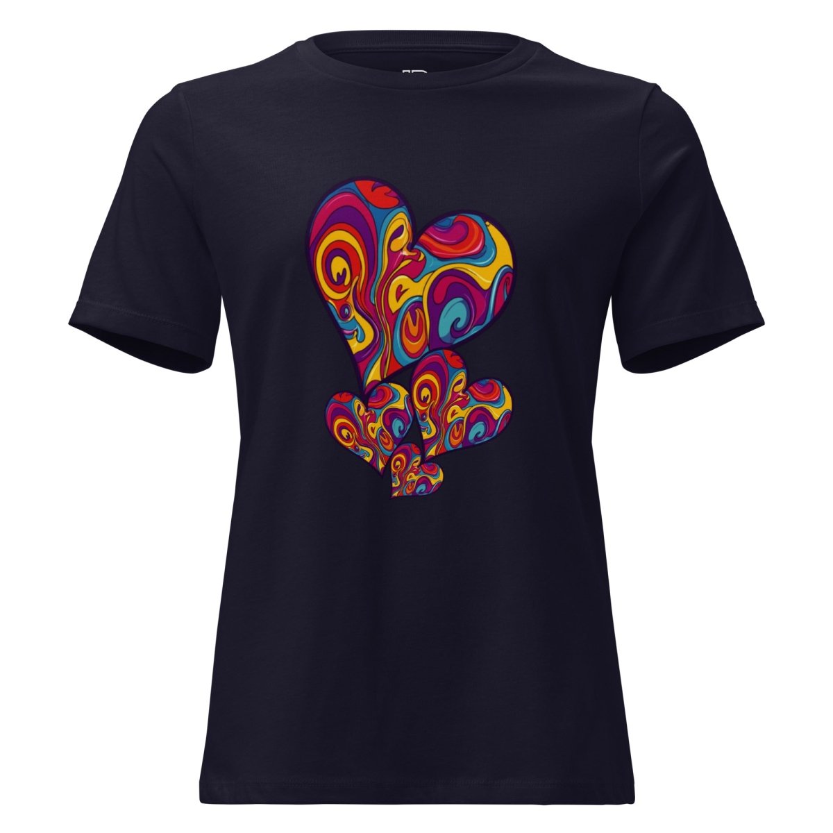 Women’s Polendo Radiant Heart Tee – Psychedelic Cascade - Polendo Design Polendo Radiant Heart Tee