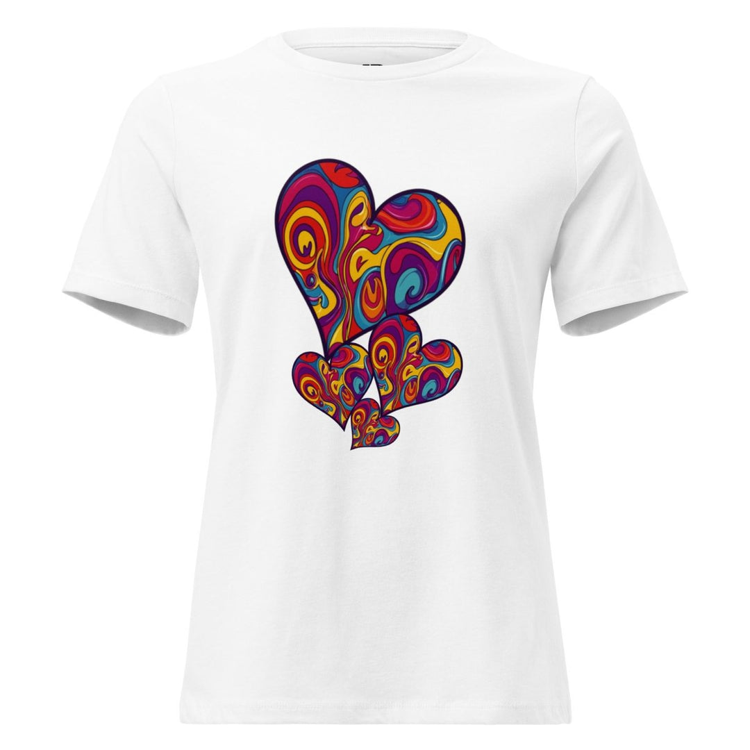 Women’s Polendo Radiant Heart Tee – Psychedelic Cascade - Polendo Design Polendo Radiant Heart Tee