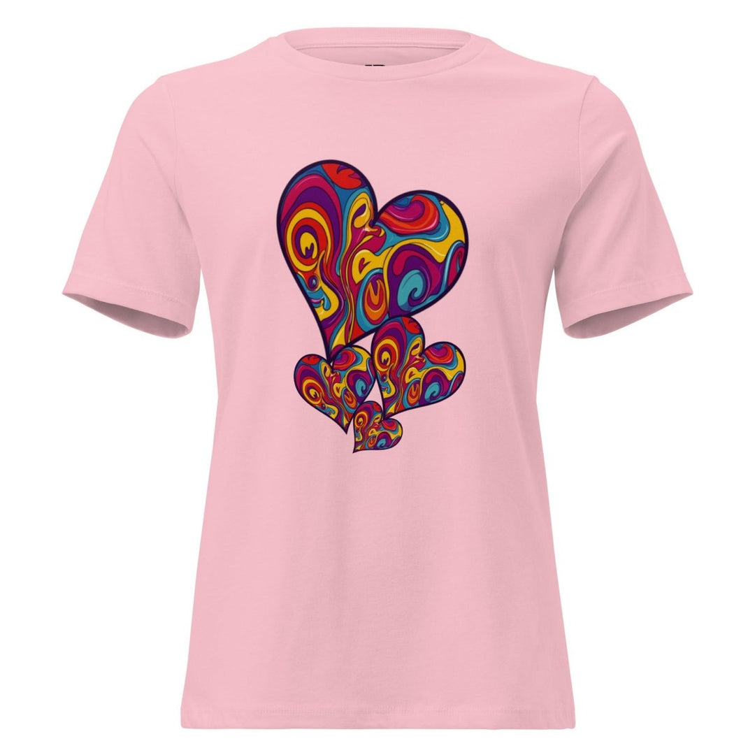 Women’s Polendo Radiant Heart Tee – Psychedelic Cascade - Polendo Design Polendo Radiant Heart Tee