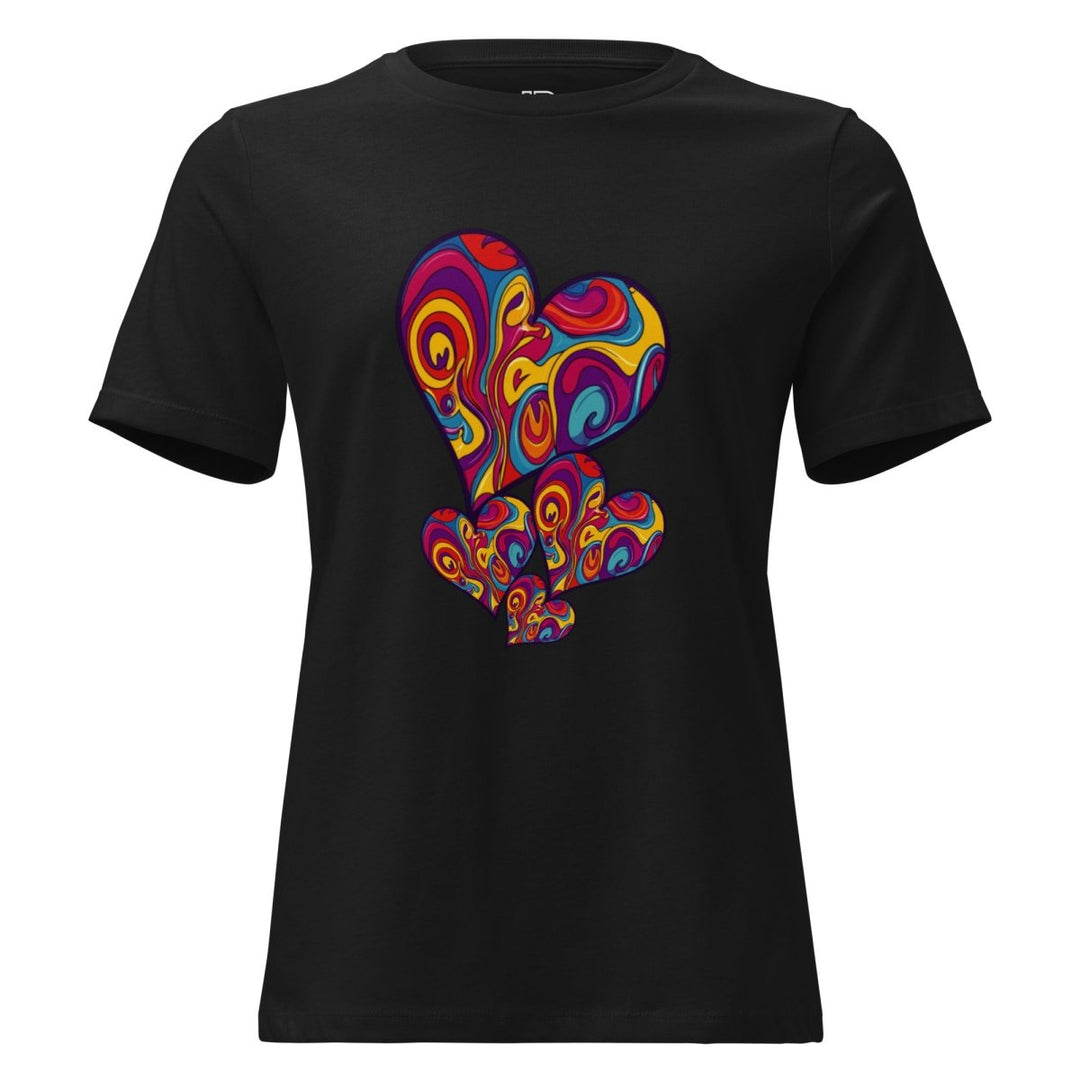 Women’s Polendo Radiant Heart Tee – Psychedelic Cascade - Polendo Design Polendo Radiant Heart Tee