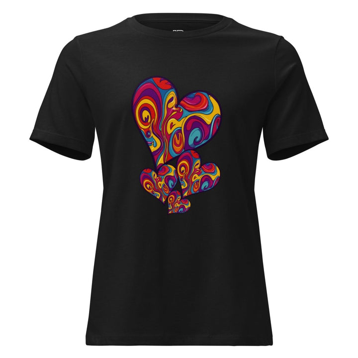 Women’s Polendo Radiant Heart Tee – Psychedelic Cascade - Polendo Design Polendo Radiant Heart Tee