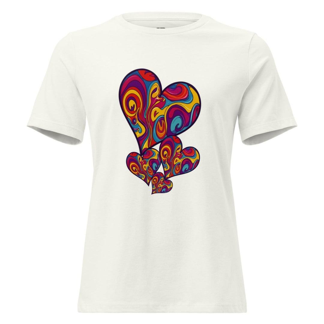 Women’s Polendo Radiant Heart Tee – Psychedelic Cascade - Polendo Design Polendo Radiant Heart Tee