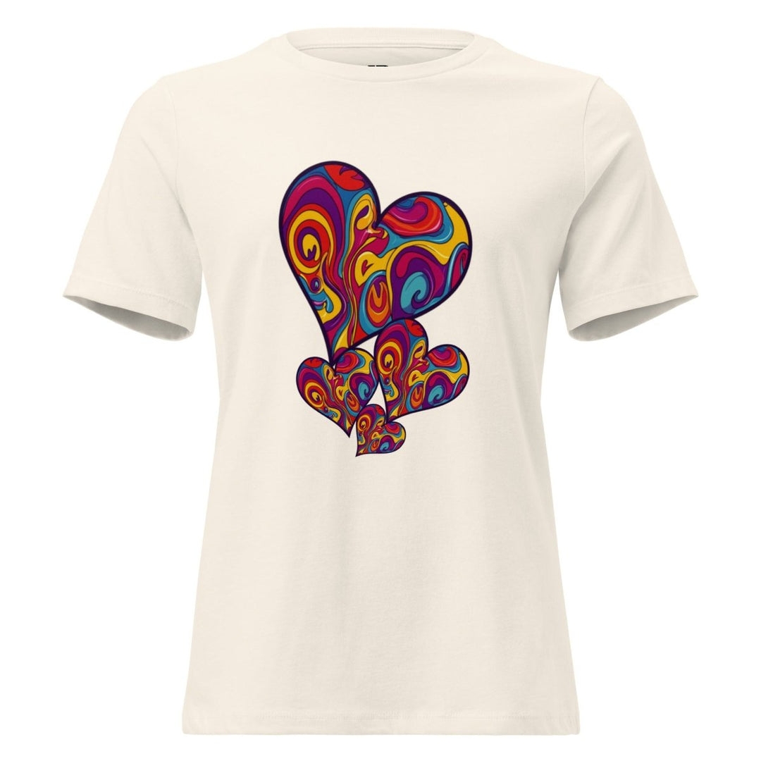 Women’s Polendo Radiant Heart Tee – Psychedelic Cascade - Polendo Design Polendo Radiant Heart Tee
