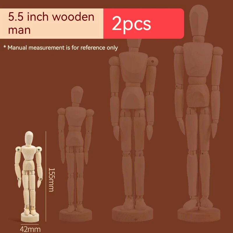 Wooden Art Mannequin Drawing Model with Adjustable Limbs - Polendo Design