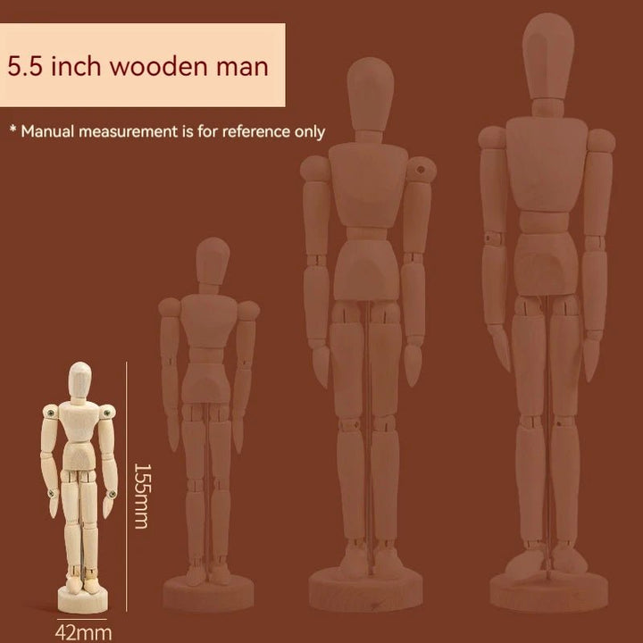 Wooden Art Mannequin Drawing Model with Adjustable Limbs - Polendo Design