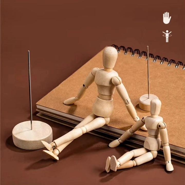 Wooden Art Mannequin Drawing Model with Adjustable Limbs - Polendo Design