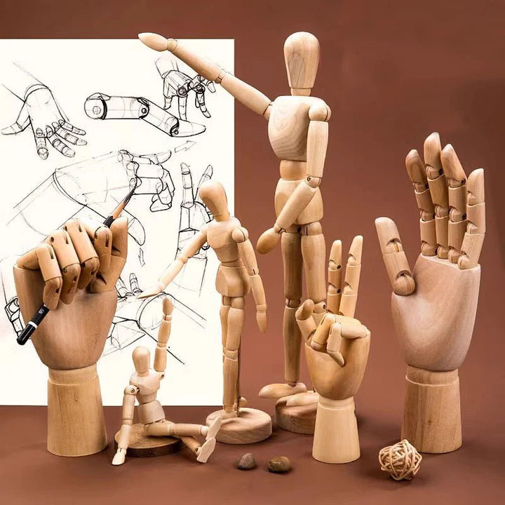 Wooden Art Mannequin Drawing Model with Adjustable Limbs - Polendo Design