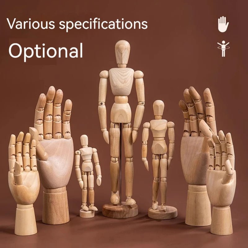 Wooden Art Mannequin Drawing Model with Adjustable Limbs - Polendo Design
