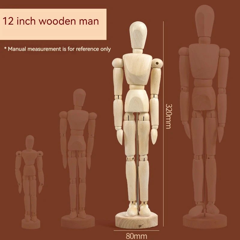 Wooden Art Mannequin Drawing Model with Adjustable Limbs - Polendo Design