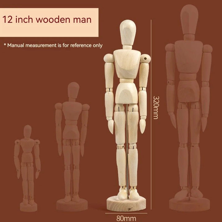 Wooden Art Mannequin Drawing Model with Adjustable Limbs - Polendo Design