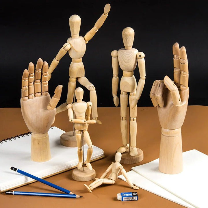 Wooden Art Mannequin Drawing Model with Adjustable Limbs - Polendo Design