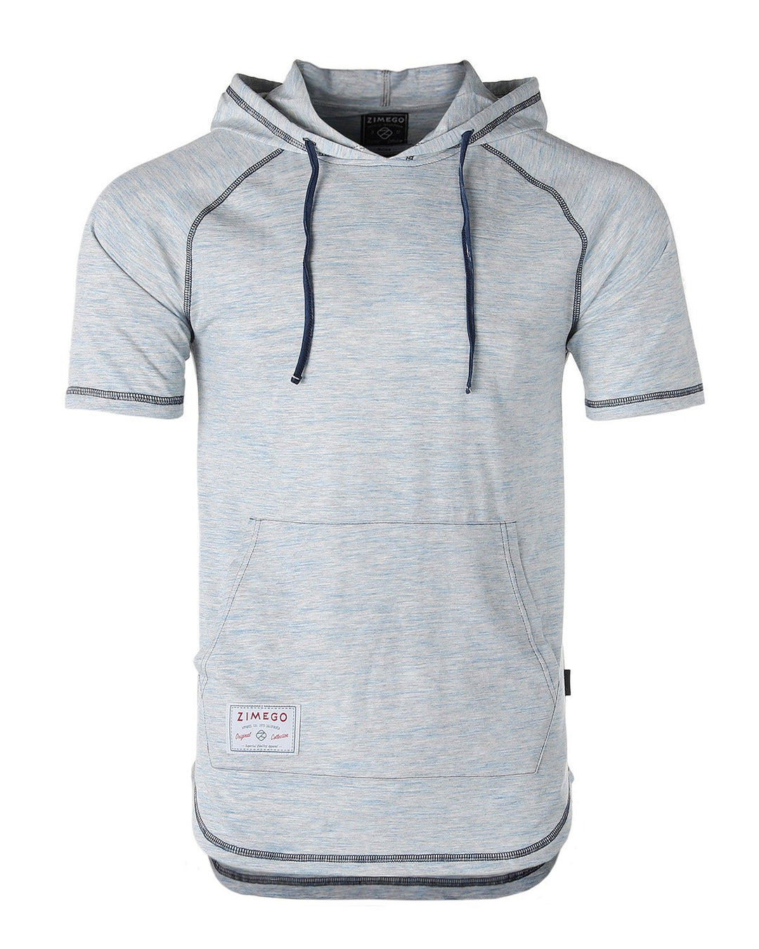 Men’s Short Sleeve Hooded Shirt – Navy Heather - Polendo Design men&