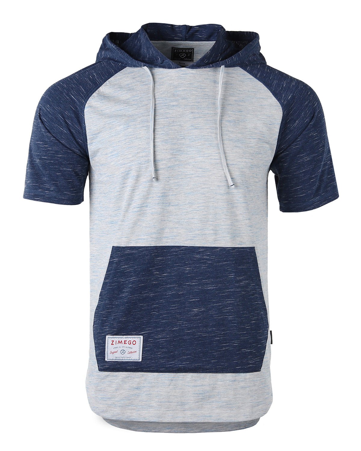 Men’s Short Sleeve Hooded Shirt – Navy Heather - Polendo Design men's short sleeve hooded shirt