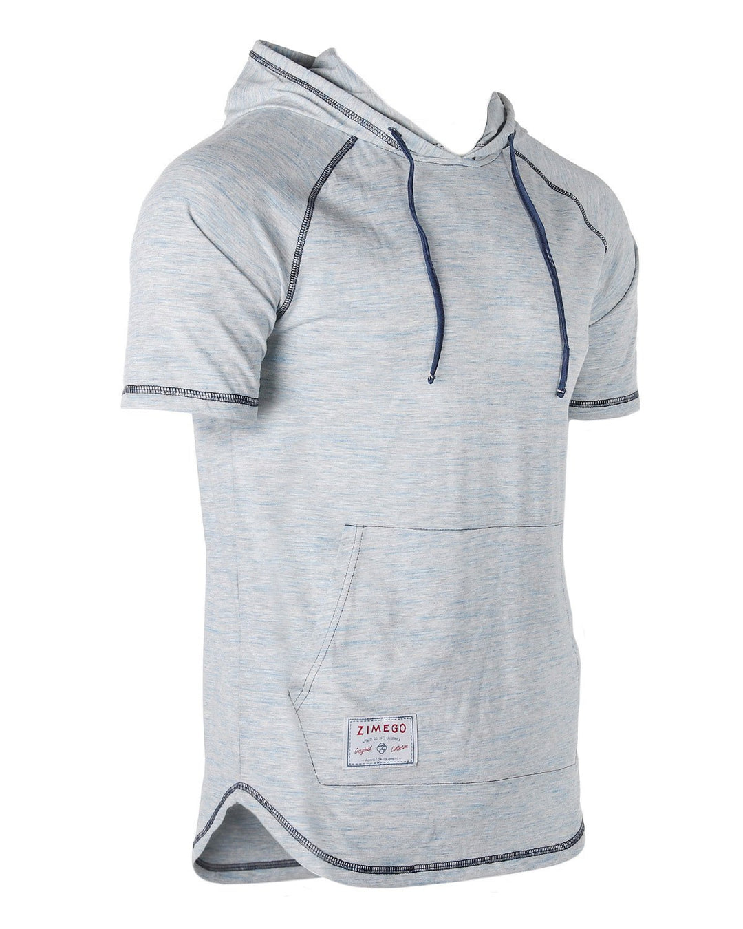 Men’s Short Sleeve Hooded Shirt – Navy Heather - Polendo Design men&